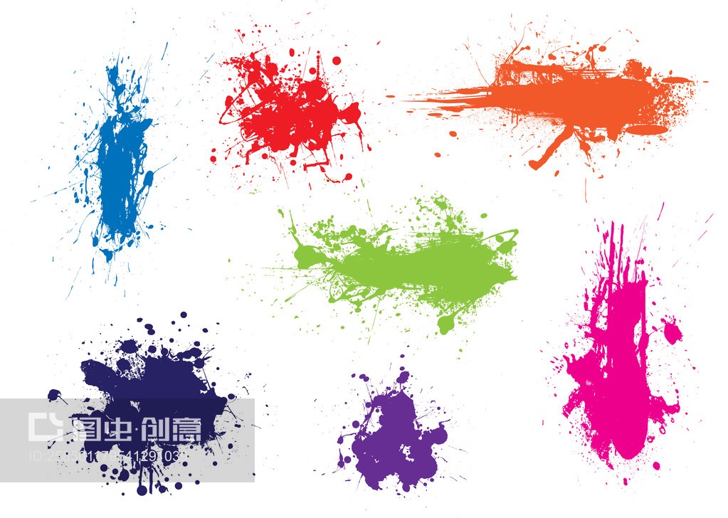 油墨飞溅垃圾色Ink splat grunge colour